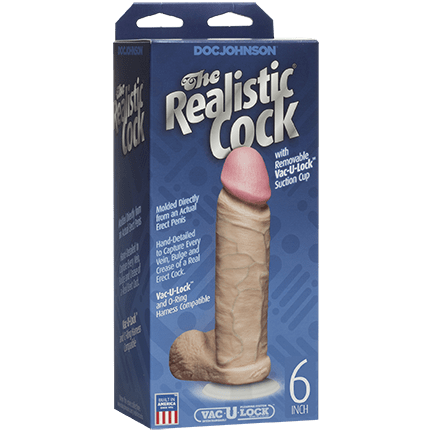 The Realistic® Cock 6” with Removable Vac-U-Lock™ Suction Cup - Vanilla 3_3
