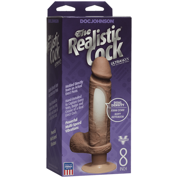 The Realistic® Cock ULTRASKYN™ Vibrating 8” - Caramel 2_2