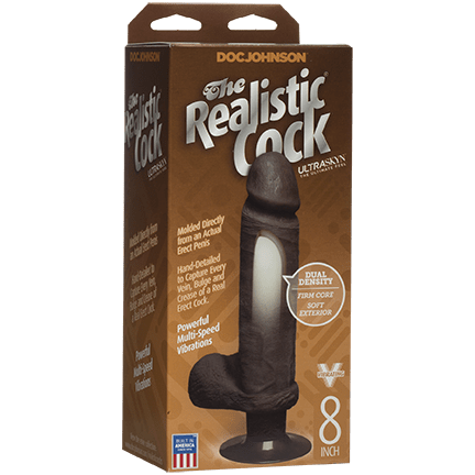 The Realistic® Cock ULTRASKYN™ Vibrating 8” - Chocolate 2_2