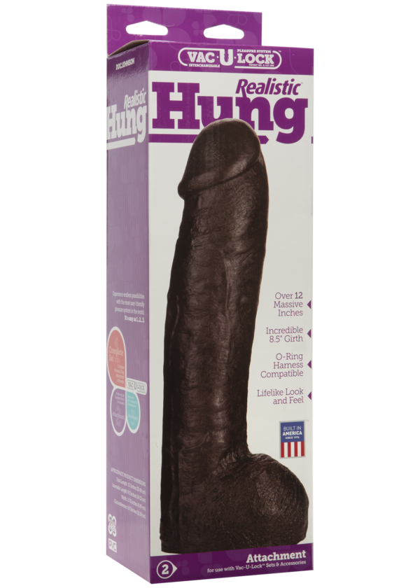 Vac-U-Lock™ - Realistic Hung - Chocolate